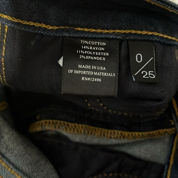 New Parker Smith Mid-Rise Dark Rinse Contrast Stitching Skinny Jeans Sze 0 - Picture 10 of 15